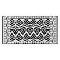Elyz XL Outdoor Area Rug, Black and White Tribal Design, 9x18 Waterproof - BM350794