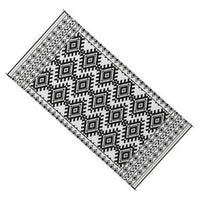 Elyz XL Outdoor Area Rug, Black and White Tribal Design, 9x18 Waterproof - BM350794