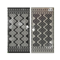 Elyz XL Outdoor Area Rug, Black and White Tribal Design, 9x18 Waterproof - BM350794