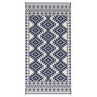 Elyz XL Outdoor Area Rug, Blue and White Tribal Design, 9x18 Weatherproof - BM350795