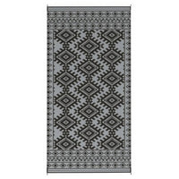 Elyz XL Outdoor Area Rug, Gray and White Tribal Design, 9x18 Waterproof - BM350797