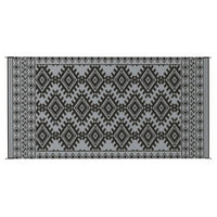 Elyz XL Outdoor Area Rug, Gray and White Tribal Design, 9x18 Waterproof - BM350797
