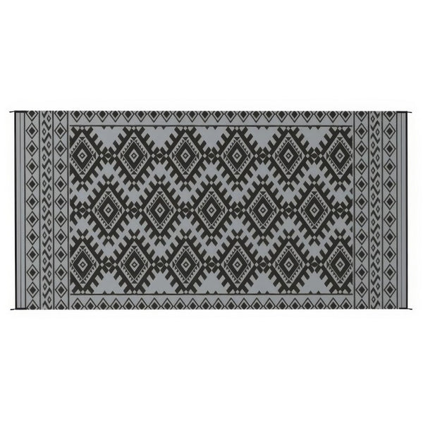 Elyz XL Outdoor Area Rug, Gray and White Tribal Design, 9x18 Waterproof - BM350797