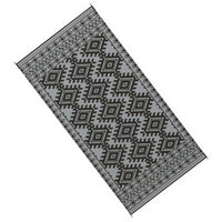Elyz XL Outdoor Area Rug, Gray and White Tribal Design, 9x18 Waterproof - BM350797