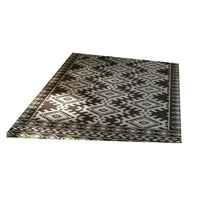 Elyz XL Outdoor Area Rug, Gray and White Tribal Design, 9x18 Waterproof - BM350797