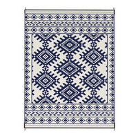 Elyz Large Outdoor Area Rug, Blue and White Tribal Design, 9x12 Waterproof - BM350798