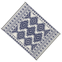 Elyz Large Outdoor Area Rug, Blue and White Tribal Design, 9x12 Waterproof - BM350798