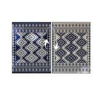Elyz Large Outdoor Area Rug, Blue and White Tribal Design, 9x12 Waterproof - BM350798