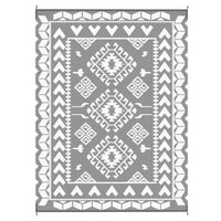 Pema Outdoor Area Rug, Gray and White Patchwork, XL 9x12 Beach Rug - BM350799
