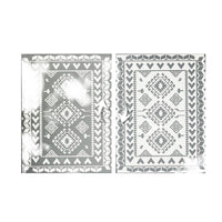 Pema Outdoor Area Rug, Gray and White Patchwork, XL 9x12 Beach Rug - BM350799