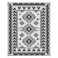 Pema Outdoor Area Rug, Black and White Patchwork, Large 8x10 Beach Rug - BM350800