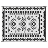 Pema Outdoor Area Rug, Black and White Patchwork, Large 8x10 Beach Rug - BM350800