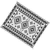 Pema Outdoor Area Rug, Black and White Patchwork, Large 8x10 Beach Rug - BM350800