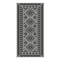 Pema Outdoor Area Rug, Gray and White Patchwork, Giant 9x18 Picnic Rug - BM350801