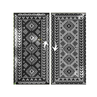 Pema Outdoor Area Rug, Gray and White Patchwork, Giant 9x18 Picnic Rug - BM350801