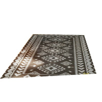 Pema Outdoor Area Rug, Gray and White Patchwork, Giant 9x18 Picnic Rug - BM350801