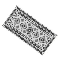 Pema XXL Outdoor Area Rug, Black and White Patchwork, Giant 9x18 Picnic Rug - BM350802