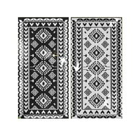 Pema XXL Outdoor Area Rug, Black and White Patchwork, Giant 9x18 Picnic Rug - BM350802