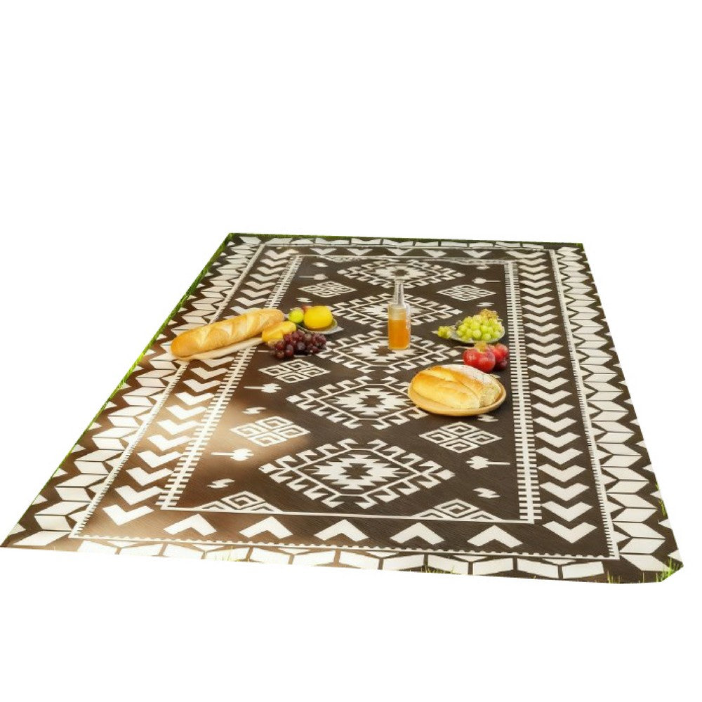 Pema XXL Outdoor Area Rug, Black and White Patchwork, Giant 9x18 Picnic Rug - BM350802