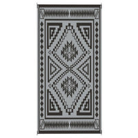 Outdoor Area Rug, Black and White Patchwork, Giant 9x18 Beach Rug Straw - BM350805