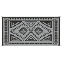 Outdoor Area Rug, Black and White Patchwork, Giant 9x18 Beach Rug Straw - BM350805