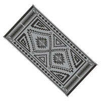 Outdoor Area Rug, Black and White Patchwork, Giant 9x18 Beach Rug Straw - BM350805