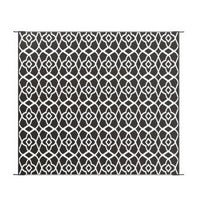 Outdoor Area Rug, Black and White Moroccan Diamond Picnic Motif, Large 8x10 - BM350806