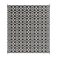 Outdoor Area Rug, Black and White Moroccan Diamond Picnic Motif, Large 8x10 - BM350806