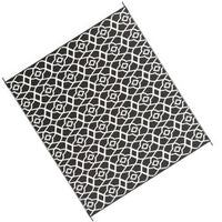 Outdoor Area Rug, Black and White Moroccan Diamond Picnic Motif, Large 8x10 - BM350806