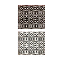 Outdoor Area Rug, Black and White Moroccan Diamond Picnic Motif, Large 8x10 - BM350806