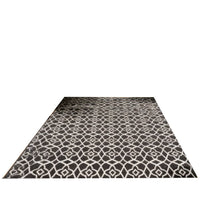 Outdoor Area Rug, Black and White Moroccan Diamond Picnic Motif, Large 8x10 - BM350806