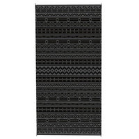 Viva XL Outdoor Area Rug, Black and Gray Geometric, Picnic Giant 9x18 - BM350807