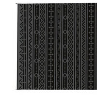 Viva XL Outdoor Area Rug, Black and Gray Geometric, Picnic Giant 9x18 - BM350807
