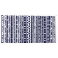 Viva Outdoor Area Rug, White and Blue Geometric Wall, Picnic Giant 9x18 - BM350808