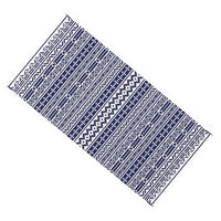 Viva Outdoor Area Rug, White and Blue Geometric Wall, Picnic Giant 9x18 - BM350808