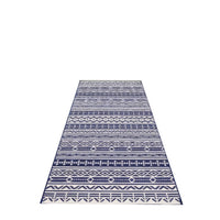 Viva Outdoor Area Rug, White and Blue Geometric Wall, Picnic Giant 9x18 - BM350808