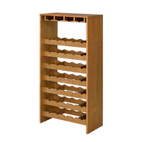 Sana Wine Rack, 7 Tiers, 35 Bottle Holder, Stemware, Oak Brown 48 Inch - BM350811