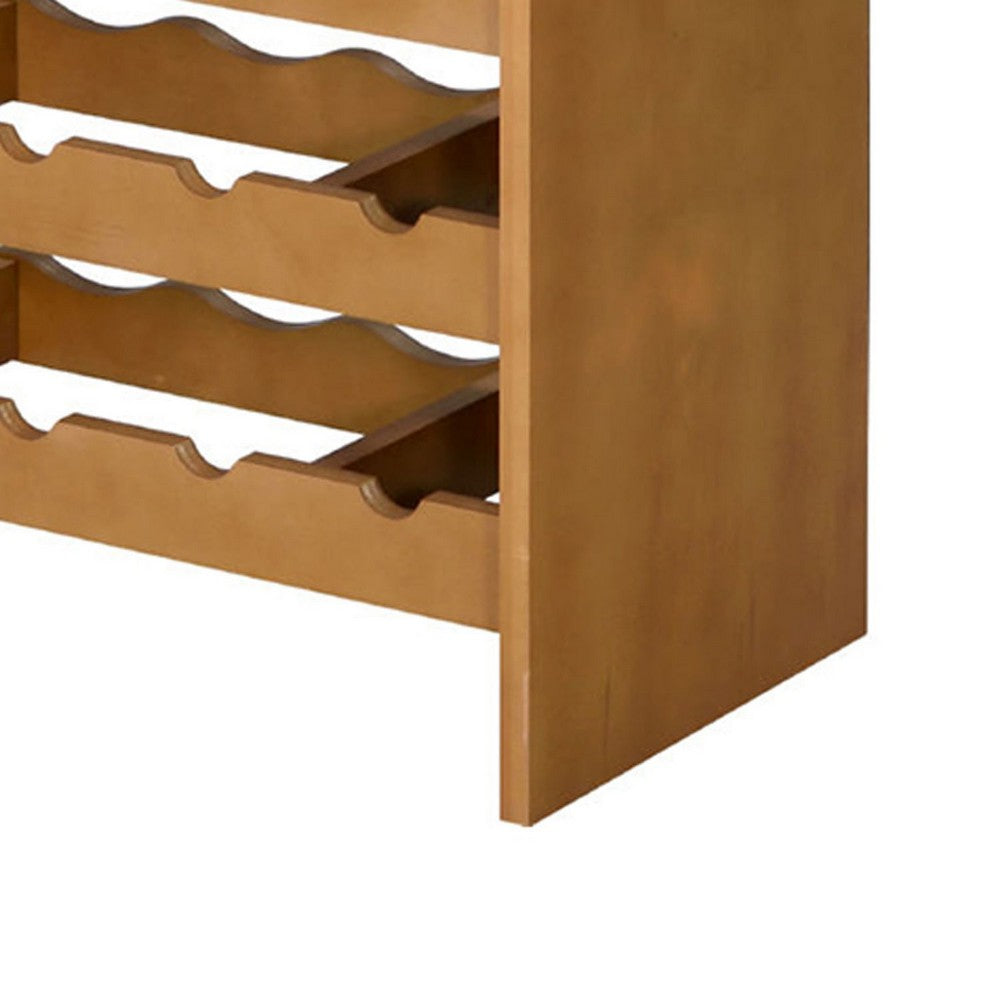 Sana Wine Rack, 7 Tiers, 35 Bottle Holder, Stemware, Oak Brown 48 Inch - BM350811