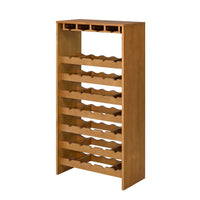 Sana Wine Rack, 7 Tiers with 4 Holders and Stemware, Oak Brown 48 Inch - BM350812