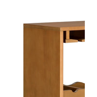Sana Wine Rack, 7 Tiers with 4 Holders and Stemware, Oak Brown 48 Inch - BM350812