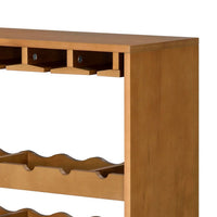 Sana Wine Rack, 7 Tier Design with Built-In 4 Stemware, Oak Brown 49 Inch  - BM350813