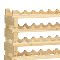 6 Tier Wine Rack, Modular 72-Bottle Holder, 45 Inch Natural Brown Wood - BM350814