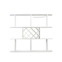 Wall Mounted Bar Wine Rack with Holder, Shelves, 3-Tier, 47 Inch White - BM350815