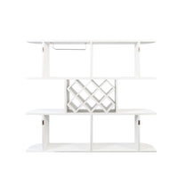 Wall Mounted Bar Wine Rack with Holder, Shelves, 3-Tier, 47 Inch White - BM350815