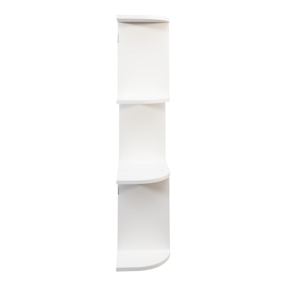 Wall Mounted Bar Wine Rack with Holder, Shelves, 3-Tier, 47 Inch White - BM350815