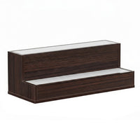 Rahy Bar Display Shelf w LED and Music, 2 Step Design, 20 Inch Walnut Brown - BM350816