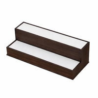 Rahy Bar Display Shelf w LED and Music, 2 Step Design, 20 Inch Walnut Brown - BM350816