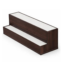 Rahy Bar Display Shelf w LED and Music, 2 Step Design, 20 Inch Walnut Brown - BM350816