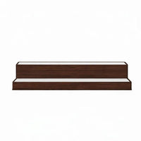 Rahy Bar Display Shelf w LED and Music, 2 Tier Design, 37 Inch Walnut Brown - BM350817