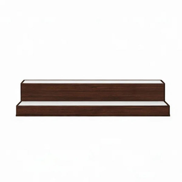 Rahy Bar Display Shelf w LED and Music, 2 Tier Design, 37 Inch Walnut Brown - BM350817